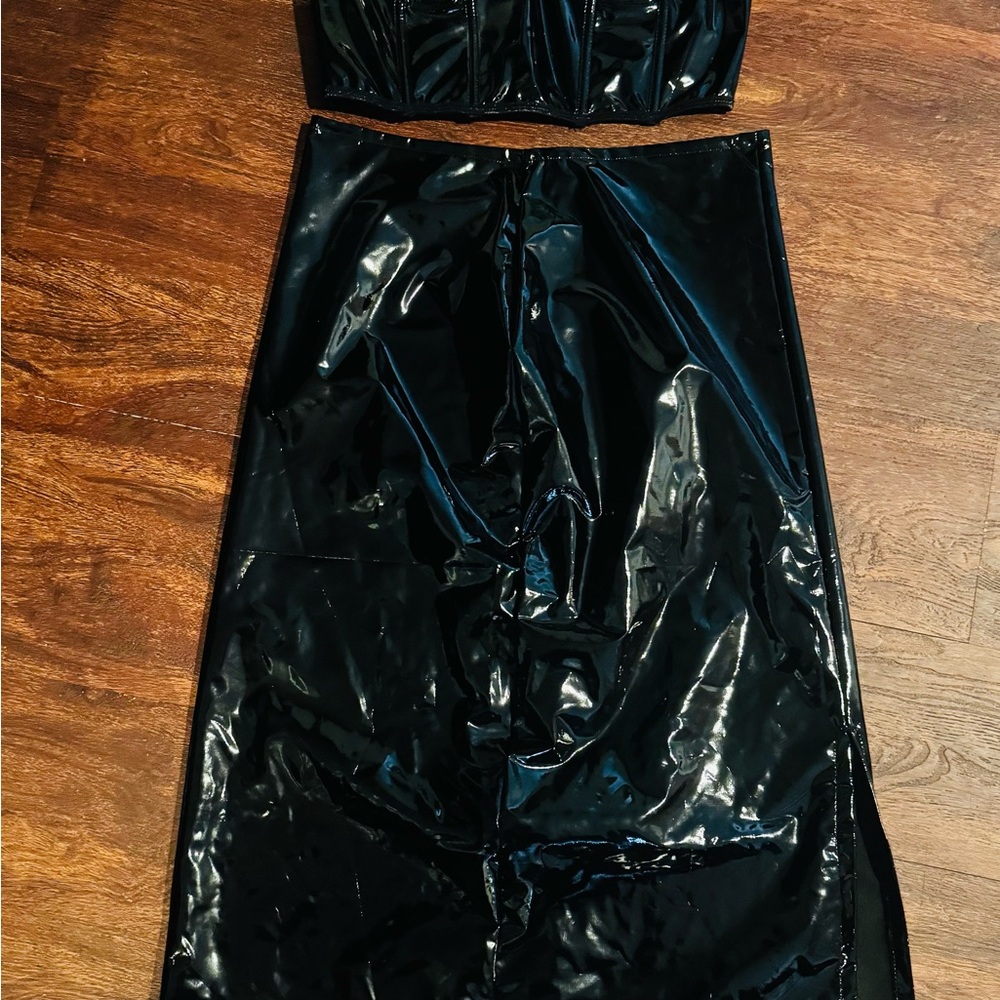 Black Vinyl Two-Piece Set